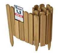 Garronda Bordura de Jardín de Madera 100 x 30 cm Cerca Baja para Flores Parterre Aiuola Valla Decorativa para Jardines Exteriores Borde de Plantas Fácil Instalación GD-0148 Marrón claro
