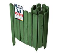Garronda Bordura de Jardín de Madera 100 x 40 cm Cerca Baja para Flores Parterre Aiuola Valla Decorativa para Jardines Exteriores Borde de Plantas Fácil Instalación GD-0148 Verde oscuro
