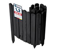 Garronda Bordura Jardín 100 x 40 cm Cerca Baja Valla Grafito GD-0148 | Borde de Madera para Flores y Plantas Valla Decorativa para Jardines Césped de Exteriores Borde Fácil Instalación