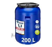 Garronda Cisterna de Agua 200 L con Grifo HDPE Tapa Roscada GD-0092 Azul