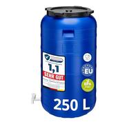 Garronda Cisterna de Agua 250 L con Grifo HDPE Tapa Roscada GD-0092 Azul