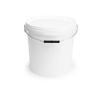 Garronda Cubo con tapa 20 L para el almacenamiento de productos alimenticios y químicos 10 Piezas Blanco GD-0071
