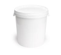 Garronda Cubo con tapa 30 L para el almacenamiento de productos alimenticios y químicos 20 Piezas Blanco GD-0071