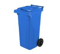 Garronda Cubo de Basura 120L con Tapa y Ruedas - Contenedor de Residuos para Exterior de Plástico Resistente para Reciclaje y Clasificación Ecológica GD-0097, Azul