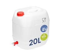 Garronda Garrafa Agua con Grifo sin BPA Bidon 20 litros Depósito de Camping Accesorios Garrafa con Grifo Deposito Agua Camper Blanco GD-0083