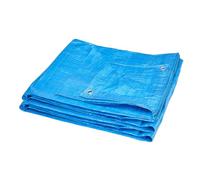 Garronda Lona Impermeable con Ojales 60 g/m² 8x10 m Azul GD-0162 | Lona de suelo para camping, ligera, flexible y lavable; cubierta de jardín y protección contra polvo para uso exterior