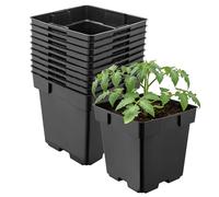 Garronda Maceta de plástico 14 x 14 x 14 cm (2L) Set de 10 Cuadrada con Orificios de Drenaje Resistente para Plantas para jardín Invernadero balcón semillero Interior Exterior Negro GD-0199