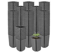 Garronda Maceta de plástico Alta 9 x 9 x 14 cm (0,8 L) Set de 200 Cuadrada con Orificios de Drenaje Maceta de PP para jardín Invernadero balcón Cultivo Interior y Exterior Negro GD-0201
