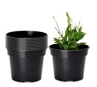 Garronda Macetas de Producción Macetas Redondas para Plántulas de Flores y Plantas GD-0025 (10 Piezas Negro, ⌀ 26 cm H 21 cm)