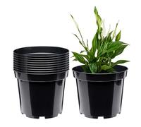 Garronda Macetas de Producción Macetas Redondas para Plántulas de Flores y Plantas GD-0025 (10 Piezas Negro, ⌀ 26cm H 20cm)