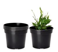 Garronda Macetas de Producción Macetas Redondas para Plántulas de Flores y Plantas GD-0025 (5 Piezas Negro, ⌀ 31 cm H 24 cm)