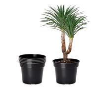 Garronda Macetas de Producción Macetas Redondas para Plántulas de Flores y Plantas GD-0025 (5 Piezas - Negro, ⌀ 51cm H=36cm)