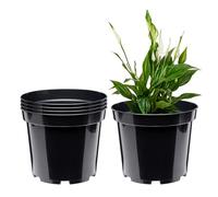 Garronda Macetas de Producción Macetas Redondas para Plántulas de Flores y Plantas GD-0025 (5 Piezas Negro, ⌀ 13cm H 10,4cm)