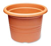 Garronda Macetas Redondas de Plástico para Flores y Plantasi GD-0022 (Terracotta, ⌀ 34cm H 24cm)