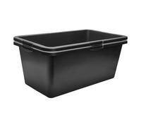 Garronda Pack de 2 Gaveta de Obra Rectangular 60 L - Cubeta Plástica Resistente para Mortero y Mezclar Cemento, Contenedor Multiusos Tipo Bañera para Construcción, Hogar y Jardín GD-0169 Negro