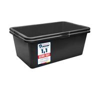Garronda Pack de 2 Gavetas de Obra Rectangulares 80 L Negro GD-0169 | Cubeta plástica resistente para mortero y mezclar cemento; contenedor tipo bañera para construcción, hogar y jardín