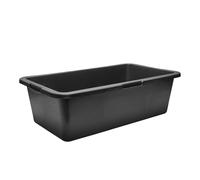 Garronda Pack de 3 Gaveta de Obra Rectangular 40 L - Cubeta Plástica Resistente para Mortero y Mezclar Cemento, Contenedor Multiusos Tipo Bañera para Construcción, Hogar y Jardín GD-0169 Negro