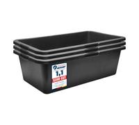 Garronda Pack de 3 Gavetas de Obra Rectangulares 40 L Negro GD-0169