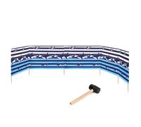 Garronda Pande Largo de privacidad de Beach Protector de Vientos de Acampada con Martillo de Goma GAEX001 (Rayas/Tiburones, 6 m)