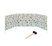 Garronda Pande Largo de privacidad de Beach Protector de Vientos de Acampada de 4 Metros con Martillo de Goma GAEX001 (Multiestampado, 4 m)