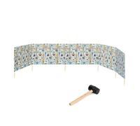 Garronda Pande Largo de privacidad de Beach Protector de Vientos de Acampada de 6 Metros con Martillo de Goma GAEX001 (Multiestampado, 6 m)