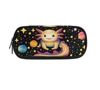 Garronmavis Bonita caja de lápices de ajolote para adolescentes, divertido capibara y oso organizador de papelería con múltiples ranuras para estudiantes escolares, Lindo planeta de ajolote, Mochila