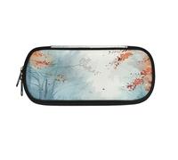 Garronmavis Bonito estuche para lápices, diseño de caballito de mar con apertura amplia, arte abstracto moderno, gran capacidad, bolsa para bolígrafos de papelería, Ink and Wash Forest, Mochila