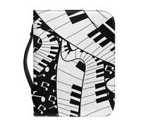 Garronmavis Constellation - Funda para Biblia con asas, diseño de lirios, duradera, con lunares, margaritas, Piano de notas musicales de dibujos animados, 2XL-[12.0x9.0in=30.5x23.0cm], Contemporáneo