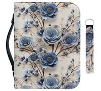 Garronmavis Escultura de papel de rosa azul, 2 fundas para la Biblia para hombres y mujeres, estuche de libros de la Biblia de flores bohemias, bolsa de la Biblia sagrada para artes florales, M