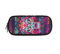 Garronmavis Estuche con diseño de mariposa de gran capacidad para niñas, estudiantes, adolescentes, diseño de girasol con bandera estadounidense, bolsa para guardar artículos de papelería, Tribe