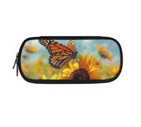 Garronmavis Estuche para lápices con diseño de tortuga marina para adolescentes, diseño de gato y tiburón, con apertura amplia, diseño de lunares de color, Mariposa, girasol, Mochila escolar