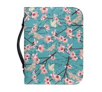 Garronmavis Funda bíblica con diseño de flores y mariposas para mujer, bolsa de la Biblia con bolsillos, diseño de mariposas, para peregrinación, talla XL