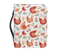 Garronmavis Funda bíblica con diseño de gallo de dibujos animados para mujer, con bolsillos, funda bíblica para peregrinación, talla XL