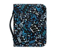 Garronmavis Funda bíblica con pintura de notas musicales para hombres y mujeres, funda bíblica con partitura de música artística, portadas para libros de la Biblia - 2XL