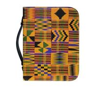 Garronmavis Funda de piel sintética para la Biblia con rayas rombicas aztecas para mujer, bolsa bíblica a rayas geométricas, bolsas protectoras para la Biblia Baja