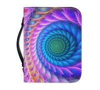 Garronmavis Fundas bíblicas con diseño de mandala en espiral para mujer, funda bíblica con asa, bolsa de arte fractal, 2XL