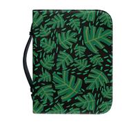 Garronmavis Green Monstera - Funda bíblica para mujer, diseño de plantas, con bolsillos, para peregrinación, talla L