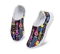 Garronmavis Guitar Record - Zapatillas deportivas para mujer, diseño de mariposas y lunares, Pintura de discos de guitarra musical, 38 EU