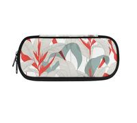 Garronmavis Monstera - Estuche para lápices con diseño de flechas bohemias azules para adolescentes y niñas, estuche de gran capacidad con bandera americana duradera, Estética Birds of Paradise,