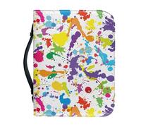 Garronmavis Splashing Graffiti - Funda de piel sintética para mujer, bolsa bíblica de pintura colorida, bolsas protectoras de la Biblia de arte abstracto - M
