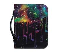 Garronmavis Splatter - Funda bíblica para mujer, diseño de notas musicales, bolsa de la Biblia para peregrinación, tamaño XL