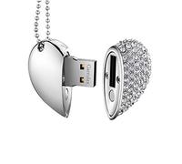 GARRULAX Memoria USB, Pendive USB 2.0, Premium Impermeable Heart Diamantes 8GB / 16GB / 32GB / 64GB Alta Velocidad Pen Drive Memory Stick Flash Drive Memorias