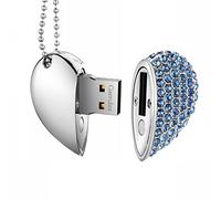 GARRULAX Pendrive - Memoria USB 3.0 de alta velocidad USB 3.0 de 32 GB, diseño de corazón, color azul