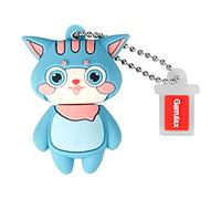 GARRULAX Unidades flash USB, 32 GB de silicona impermeable USB 2.0 de alta velocidad USB pulgar Drive Memory Stick Pen Date Storage Pendrive U Disk (Cyan Cat)
