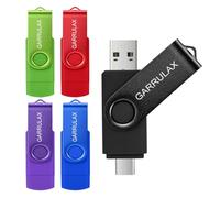 GARRULAX USB 2 en 1 OTG Tipo C USB 2.0 Giratorio Fecha Memoria Stick Android Smartphone, MacBook, Tableta, PC (8 GB)