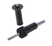 Garsent Accesorio de Escalador de Aguja de Martillo Eléctrico de 2 Hoyos y 2 Ranuras, Vástago Redondo para Eliminación de óxido y Cincelado, Adaptador de Escalador de Concreto Liviano con, Acero de