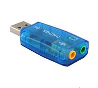 Garsent Adaptador de Tarjeta de Sonido de Audio USB para Windows 2000/XP.USB 2.0 Altavoz de micrófono Externo Virtual Adaptador de Tarjeta de Sonido de PC de Audio de 5.1 Canales 3D