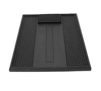 Garsent Alfombrilla Magnética de Peluquero para Cortapelos, Alfombrilla de Barbería Antideslizante Resistente Al Calor de PVC con 7 Ranuras para Tijeras y Tira Magnética Fuerte, Organizador de (BLACK)
