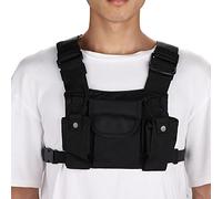 Garsent Bolsa Frontal Duradera para Walkie Talkie para Patrulla de esquí y Rescate en Montaña, Correa de Hombro Ajustable, Material de Nailon, Policía y Taller de Producción