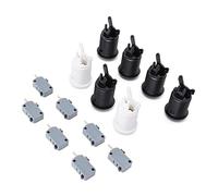 Garsent Botón Estándar Happ de 30 Mm con Microinterruptor Tipo Estable para Consola de Juegos Arcade1up, Negro/blanco, 7 Piezas para Joystick